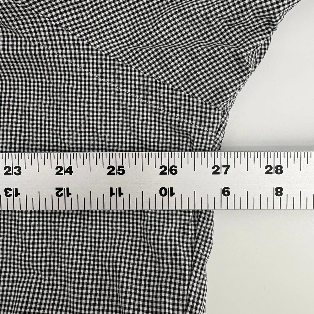 Ralph Lauren Mens XXL Classic Fit Gingham Button Down Shirt Black White Stretch